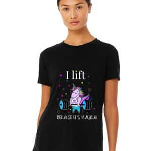 Deadlifting is magical tshirt with a unicorn