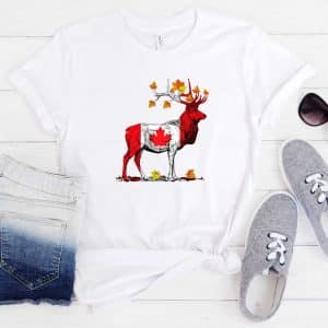 Canadian Moose on a White Tshirt