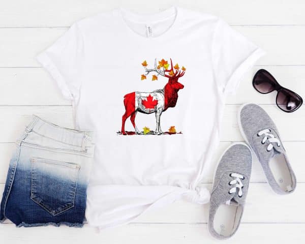 Canadian Moose on a White Tshirt